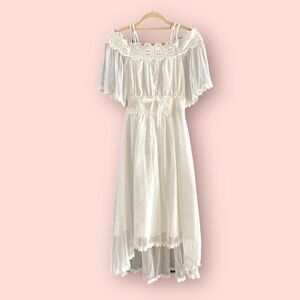 Liz Lisa white off-shoulder high-low dress